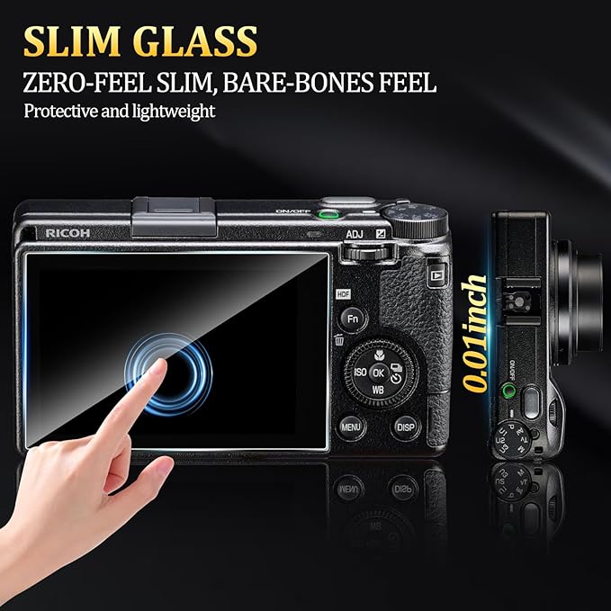 (3 Pack) Camera Screen Protectors Compatible for Ricoh GR IV GRIV GR4 Accessories, 9H High Definition Clear Anti-Scratch Bubble-Free