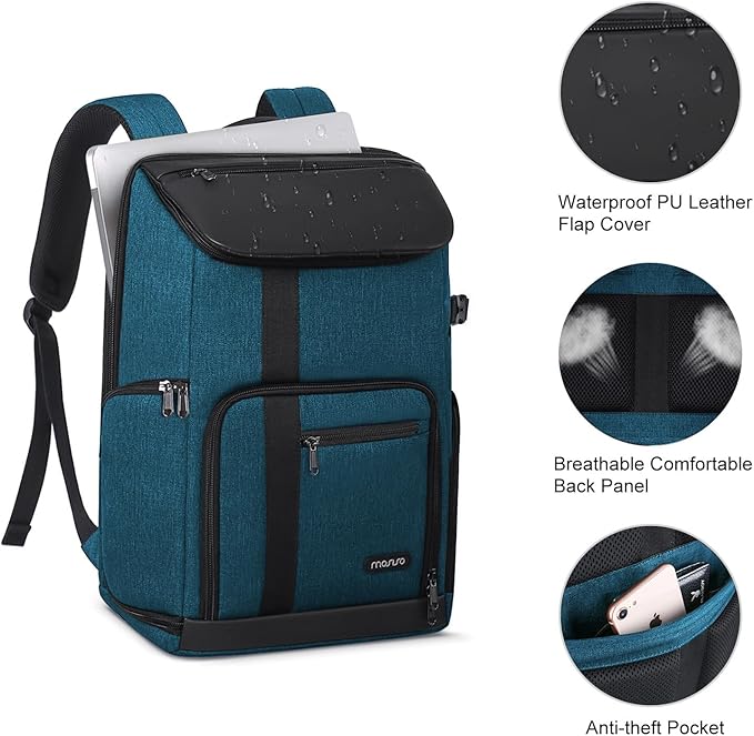 MOSISO Camera Backpack, DSLR/SLR/Mirrorless Large Men/Women Photography Camera Bag Case with 17.3 inch Laptop Compartment&Tripod Holder&Rain Cover Compatible with Canon/Nikon/Fuji/Laptop, Teal Blue