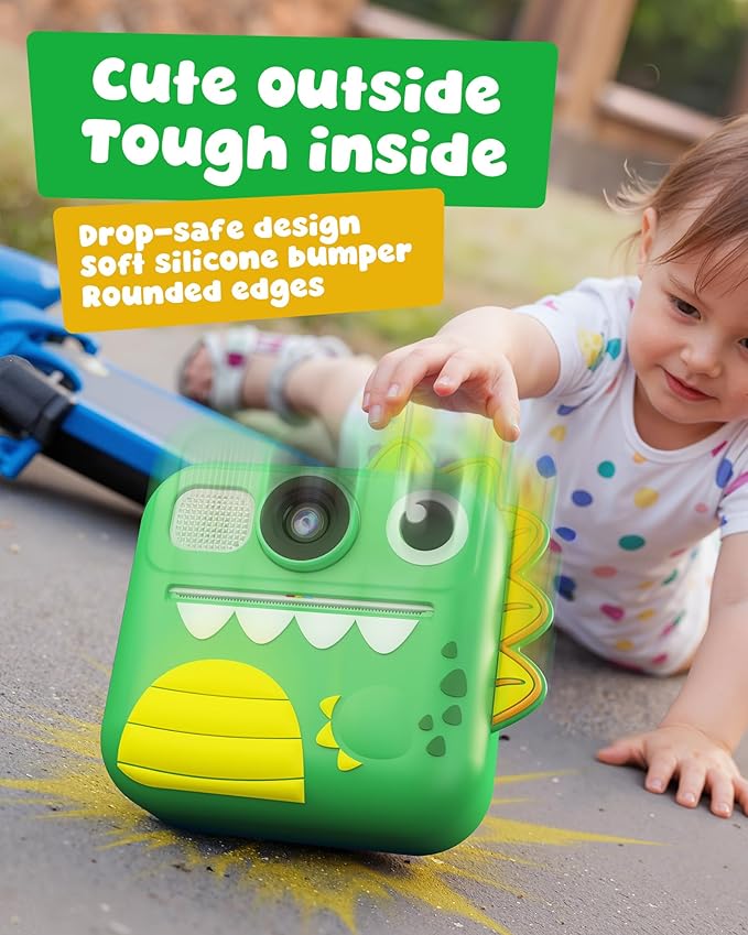 KOKODI Kids Camera Instant Print, Toddler Cameras Christmas Birthday Gifts for Girls Age 3-12, Digital Video Instant Printable Camera for Kids,Toys for Ages 5-7 Girls (Green)