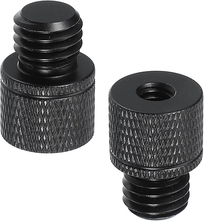 PATIKIL Tripod Screw Adapter 1/4" Female to M12 Male, 2 Pcs Tripod Nut Connectors Camera Mount Screw Camera Double Head Converter for Microphone Holder Magic Arms Accessories, 23 mm