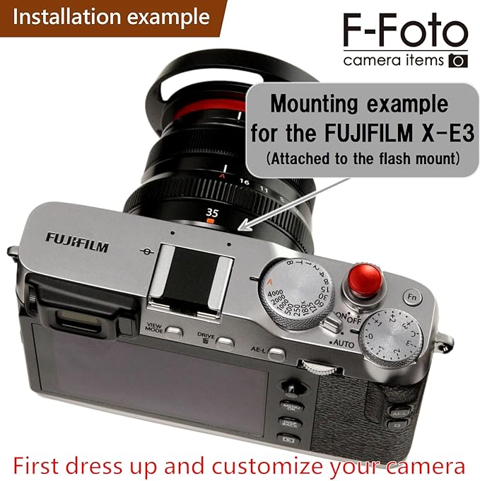 F-Foto Metal Hot Shoe Cover, Simple Type, Black (Compatible with Fujifilm Camera) HSC01BU