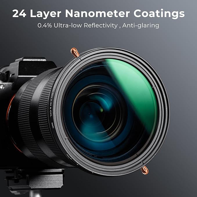 K&F CONCEPT 72mm Variable Fader ND2-32 ND Filter and CPL Circular Polarizing Lens Filter in 1 for Camera Lens Waterproof Neutral Density Polarizer Filter (Nano-D Series)