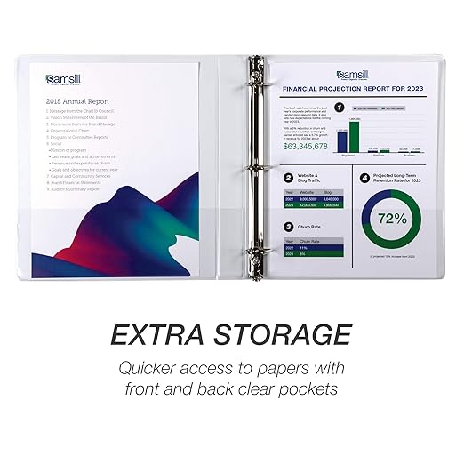 Samsill Durable 1 inch 3 Ring Binder, Made in USA, D Ring Binder, FSC 100% Recycled Chipboard, White, 4 Pack