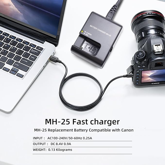 MH-25 Battery Charger Compatible with Nikon EN-EL15 EN-EL15a EN-EL15b Battery for D500 D600 D610 D750 D780 D800 D800E D810 D810A D850 D7000 D7100 D7200 D7500 Coolpix Z5 Z6 II Z7 II Cameras
