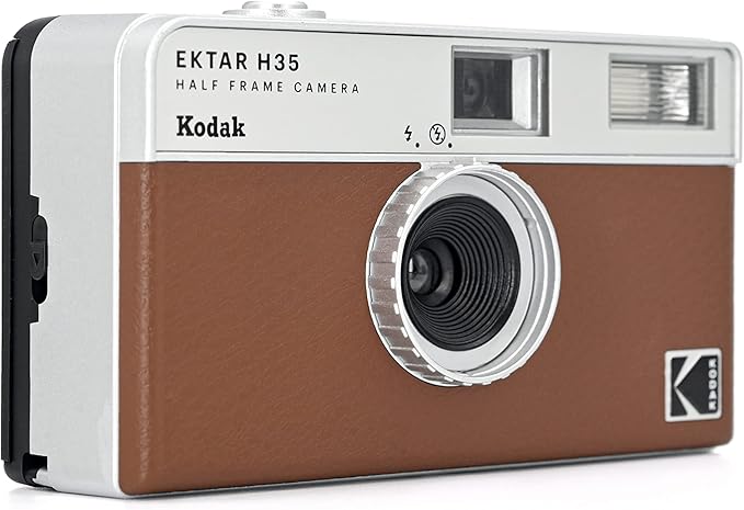 KODAK EKTAR H35 Half Frame Film Camera, 35mm, Reusable, Focus-Free, Lightweight, Easy-to-Use (Brown) (Film & AAA Battery are not Included)