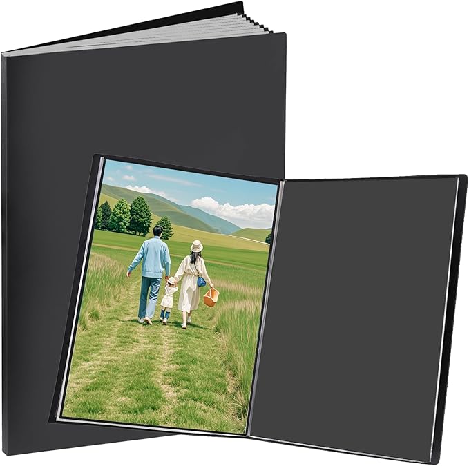 ZFCLXX Art Portfolio Binder 13"x19" Heavy Duty Binder, Portfolio Folder with 30 Sheet Protectors, With Black bompartments Display 60 Pages, Large Posters Photo Album，Scrapbook Paper Storage ﻿