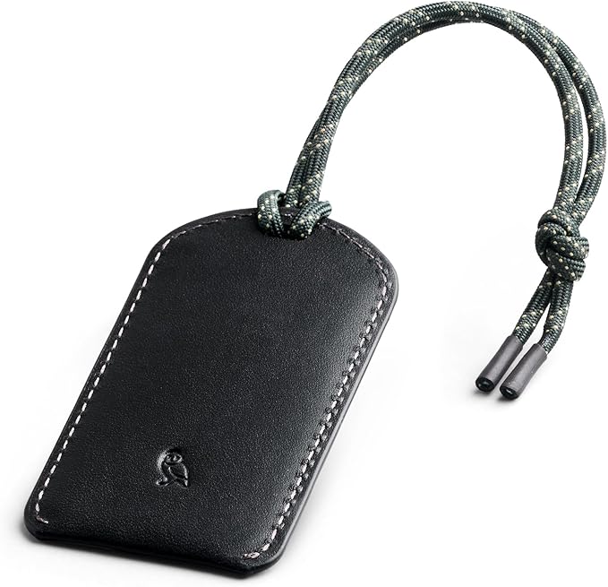 Bellroy Luggage Tag (Leather Luggage Tag with Personalizable Insert Card and Durable Construction) - Black