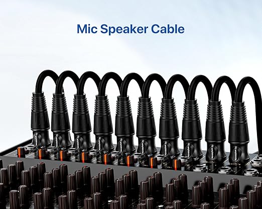 XLR Cables 2 Ft 10 Packs - Male to Female Microphone Cable with 3-Pin Balanced Shielded XLR Speaker Cables Mic Cable