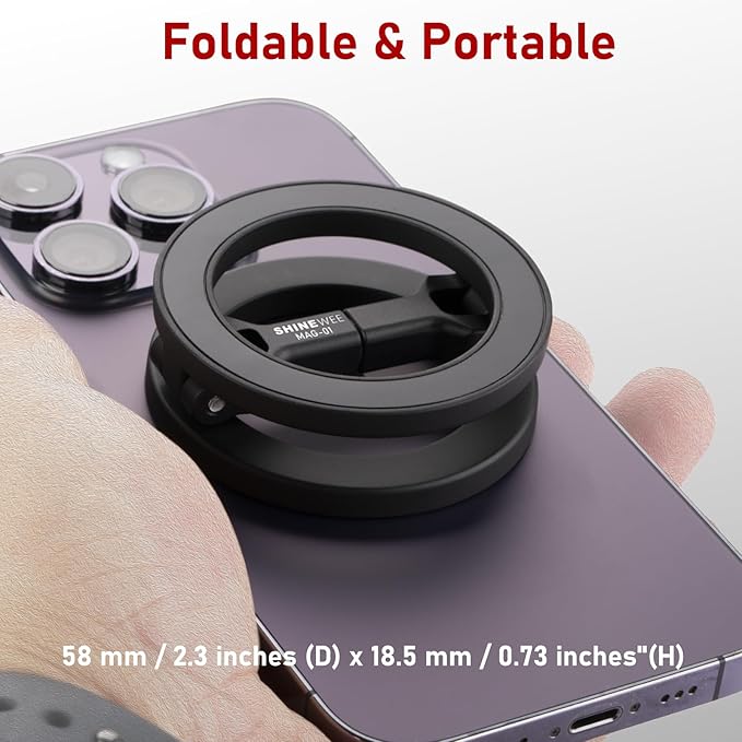 Double Magnetic Ring Phone Holder – Quick Attach to Any Iron Surface | Swivel & Tilt Adjustable | Compatible with iPhone 17/6/15/14/13/12 Series & Magnetic Cases