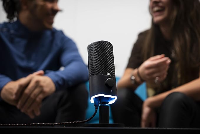 JBL Quantum Stream: Dual pattern premium USB Microphone for Streaming, Recording and Gaming, Voice monitoring with easy volume control, (Black) (Renewed)