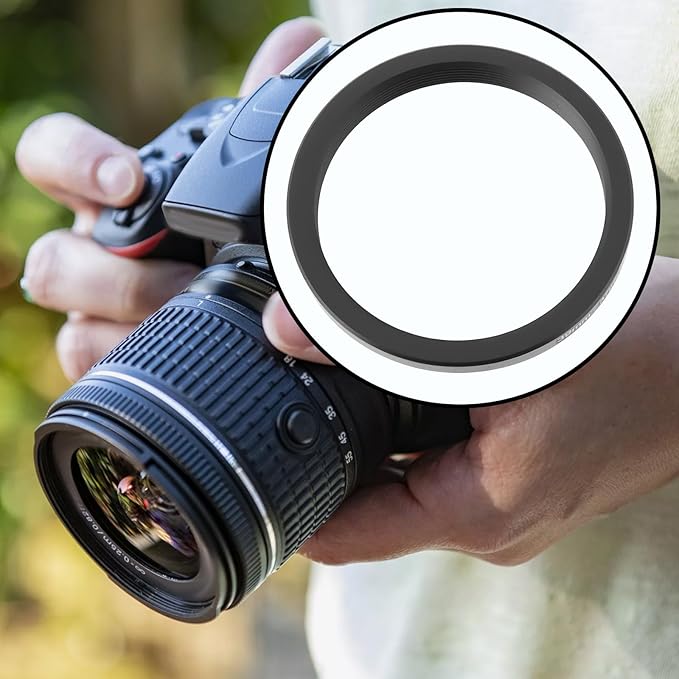 39mm to 37mm Step-Down Filter Adapter Ring Metal Threaded Lens Converter for Filters and Accessories