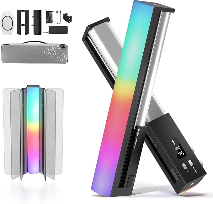 ZHIYUN CINEPEER C100 100W RGB Stick Light LED APP Control Video Light Wand Handheld 2700K-6500K CRI 95+ TLCI 98+ Continuous Output Lighting for 6 * 4500 mAh Photography 14.3" Tube Light Combo