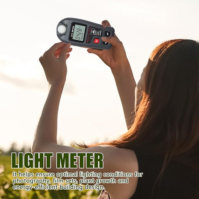 Light Meter - Digital LCD Screen Camera Light Meter, Handheld Par Illuminance Tester, Accurate Measurement Tool, Durable Compact Design | Lights Meters for Photography Grow Plants Lighting