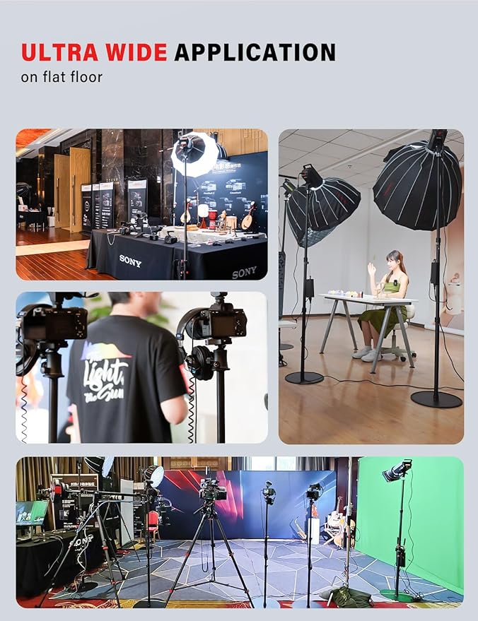 IFOOTAGE A400 Round Base Monopod, 79'' Photography Light Stand Flat Base, Aluminum Studio Stand Camera Tripod Monopod for DSLR Camera, Light, Live Streaming, Vlogging, Payload 10KG/22LBS (2 Pack)