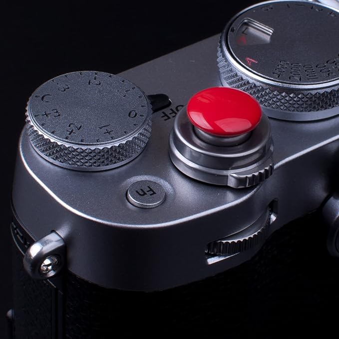 Red Metal Soft Shutter Release Button,Delicate Camera Shutter Button 11mm Concave 10mm Convex Surface(2 Pack)