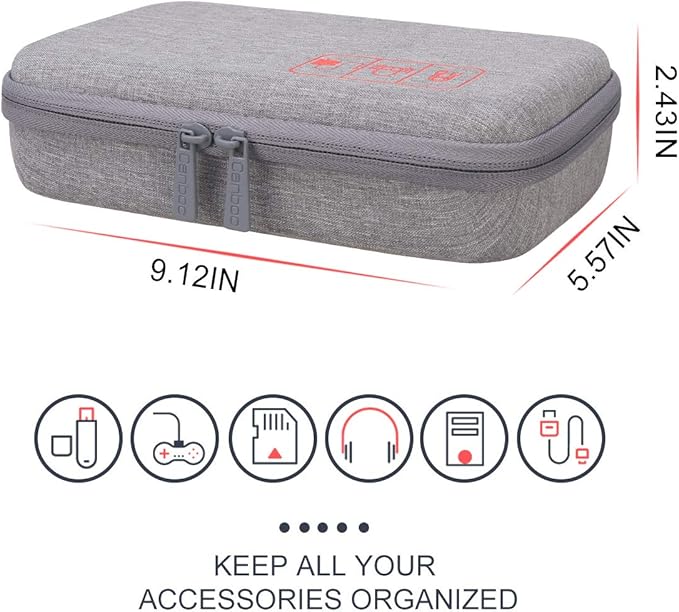 Canboc Hard Travel Electronic Organizer Case for MacBook Power Adapter Charger, Cable, Mouse Power Bank, Apple Pencil, USB Flash Disk, SD Card, Small Portable Accessories Bag, Grey