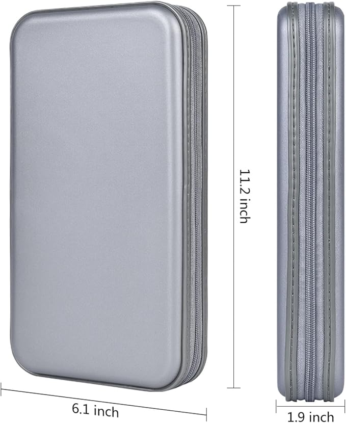 alavisxf xx CD Holder, 72 Capacity CD/DVD Case Holder Portable Wallet Storage Organizer Hard Plastic Protective Storage Holder for Car Travel(72 Capacity, Grey 72)