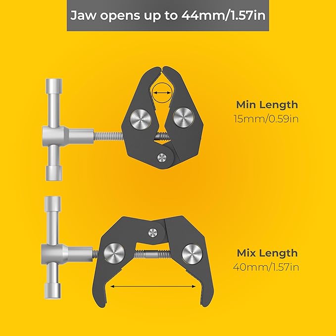 REFLEX CAMERA Super Clamp with 1/4" and 3/8" Thread Ideal Magic arm clamp with Rotary Handle for Photography, Tripod, Lights, Umberellas, DSLR Cameras, Shelves, Rods, Light Stands - Fully Adjustable