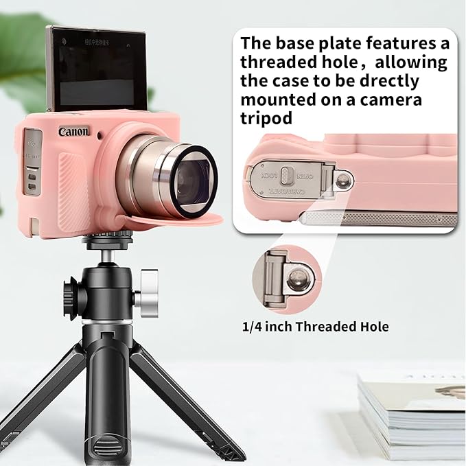 SX740 Camera Case, SX740 Camera Cover Silicone Sleeve Protective Case, Anti-Scratch Soft Camera Body Skin for Canon PowerShot SX740/SX730 HS Digital Camera,Pink Rose