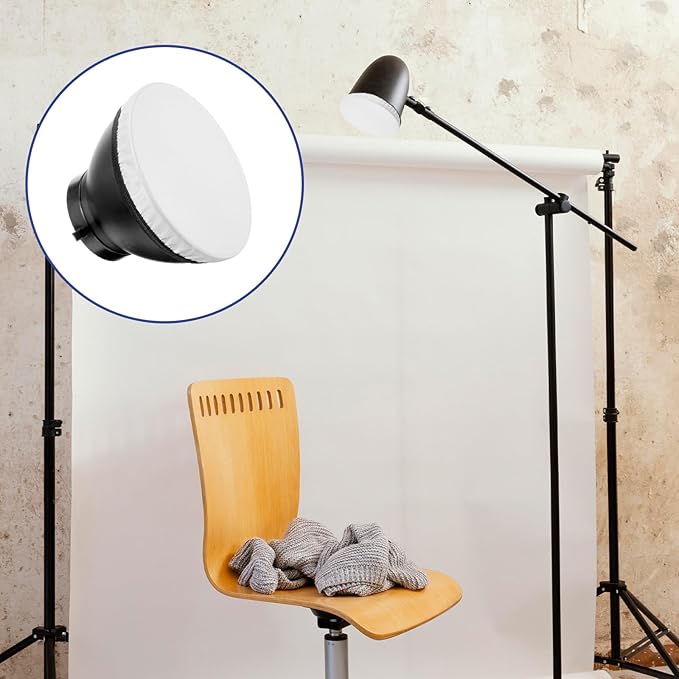 7"/18cm Light Diffuser, 2Pcs White Standard Cloth Diffuser Lamp Sock Soft Cover for Studio Strobe Reflectors Ring Lights Flash Lights Standard Reflector