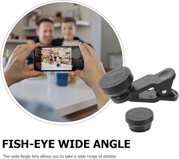 ibasenice 3 in 1 Phone Camera 0. 67x Wide Angle Macro Lens 180 Degree Fisheye Clip-on Professional for Smartphones
