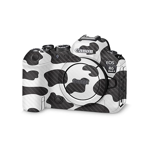 Carbon Fiber Camera Skin Compatible with Canon EOS R6 Mark II Camera (2022) - Cow Print - Premium 3M Vinyl Protective Wrap Decal Cover - Easy to Apply | Crafted in The USA by MightySkins