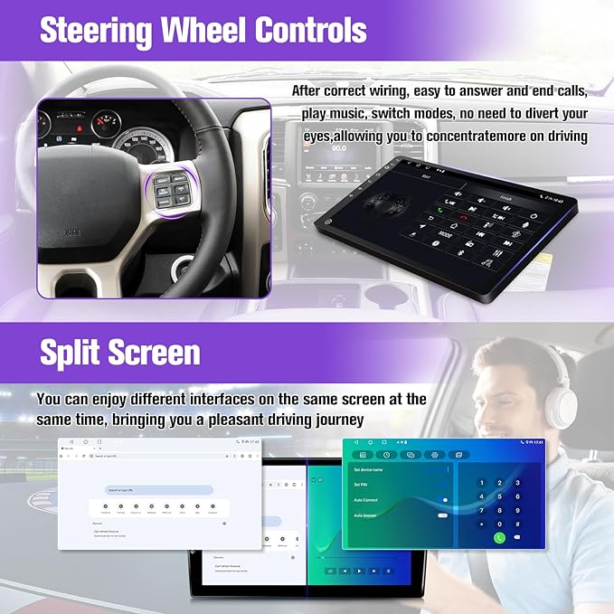 Leadfan Car Radio for Toyota Corolla 2003 2004 2005 2006 2007 2008, with Wireless Carplay, Android Auto, FM, Plug and Play/GPS Navi/SWC (for Corolla 2003-2008 with JBL&Big Screen, 4+64G)
