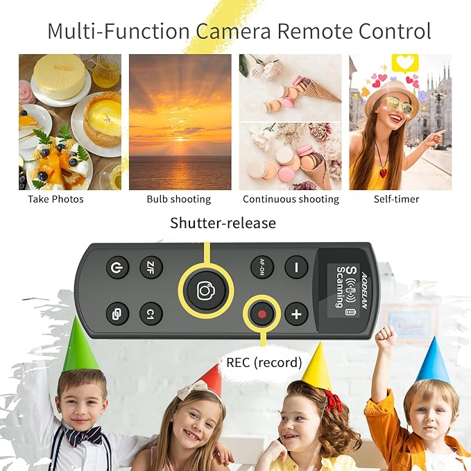 Remote Control for Sony Camera,USB-C Rechargeable Wireless Shutter Release with OLED Screen for ZV-1, ZV-E10,ZV-1F, A6100, A6400, A6700,A7IV,RX100 VII,A9,A9 II,Replace RMT-P1BT (Black)