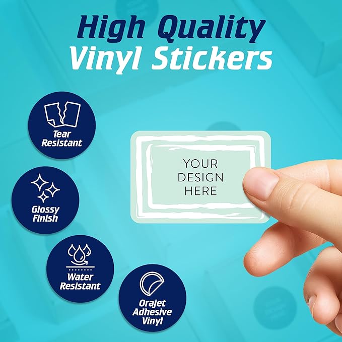 100 Custom Vinyl Stickers - Upload Your own Image, Text, Design, Logo - Personalized Logo Labels for Handmade, Packaging, Bottle, Jars, Candle, Brand Stickers (Mint, 6x4)