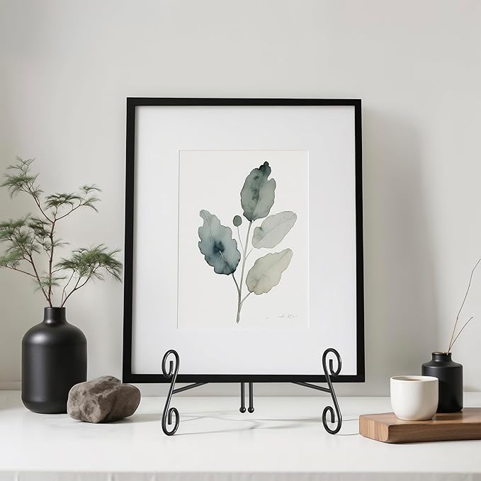 Plate Stands - 10 Inch Easel Stand for Decoration, Photos, Cookbooks & Albums - 2 Pack Black Metal Plate Holder