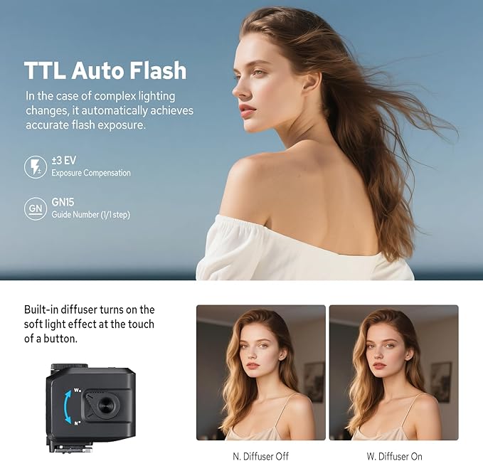 Godox iT30Pro S iT30Pro-S Flash for Sony, 2.4G Mini Sony Flash HSS 1/8000s, 560 Full Power Flashes, 2.8" Full-Color Touchscreen, Built-in Diffuser and Lithium Battery, TTL Auto-Exposure(Black)