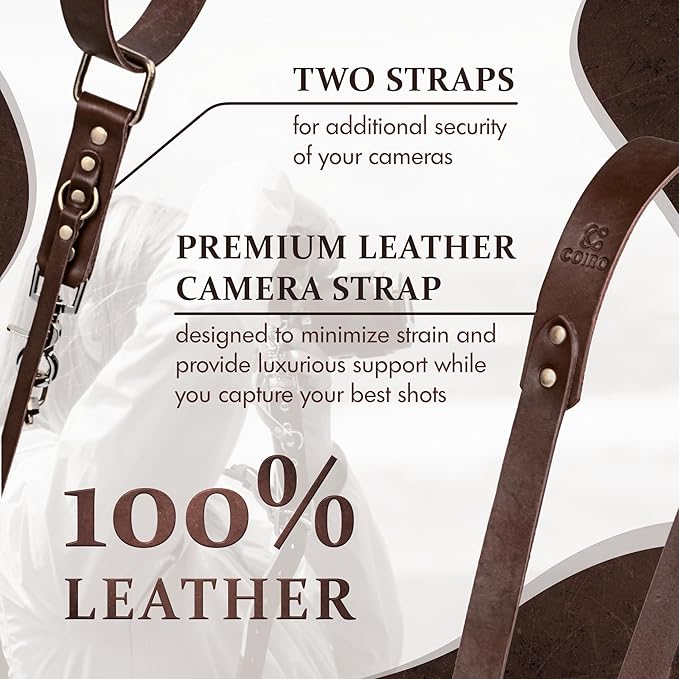 C Coiro Leather Camera Strap for One Camera Professional Single Leather Harness Shoulder Strap Quick Release