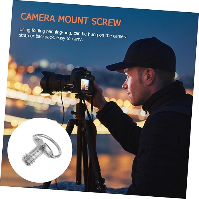 jojofuny 6pcs Camera Mounting Screw Tripod Mount Adapter for D-Ring Quick Release Plate