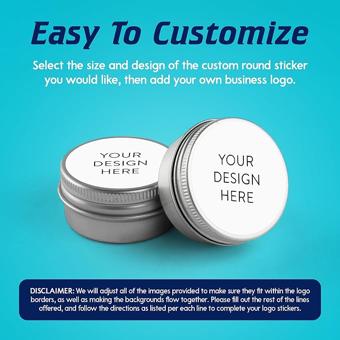 100 Custom Vinyl Stickers - Upload Your own Image, Text, Design, Logo - Personalized Logo Labels for Handmade, Packaging, Bottle, Jars, Candle, Brand Stickers (White, 6x6)
