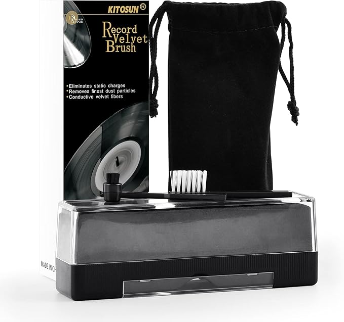 Vinyl Record Cleaner Kit Anti-Static Velvet Pad with Small Stylus Needles Brush Recorders Cleaning Tools for LP Vinyl Album Collection Daily Maintenance Keep Great Sounding Extent Life