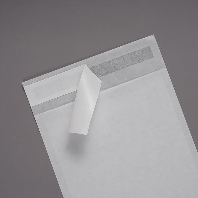 Quotidian White Flat Self-Seal Large Glassine Paper Bags Envelope 8" x 10" (21 x 25.5cm) Pack of 100 - Photos Prints Negatives Films