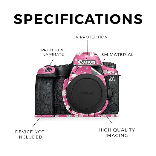 Camera Skin Compatible with Canon EOS 6D Mark II Camera (2017) - Sakura Pink - Premium 3M Vinyl Protective Wrap Decal Cover - Easy to Apply | Crafted in The USA by MightySkins