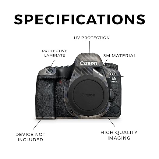 Carbon Fiber Camera Skin Compatible with Canon EOS 6D Mark II Camera (2017) - Stormy Marble - Premium 3M Vinyl Protective Wrap Decal Cover - Easy to Apply | Crafted in The USA by MightySkins