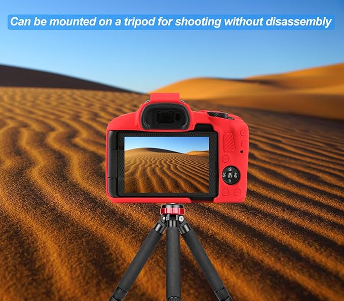 Pocoukate Case for Canon EOS R50 Camera, Soft Silicone Protective Cover Skin with EOS R50 Screen Protector Accessories for Canon EOS R50 Mirrorless Camera Silicone Case - Red