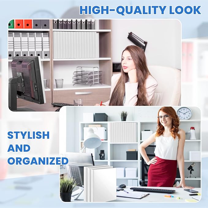 Henoyso 4 Pcs Legal Size Binder with View Cover 3 Ring 1" Durable PP Plastic White Binders for 8.5" x 14" Paper Hold up to 175 Sheets for Documents, Office, Home, Work Places