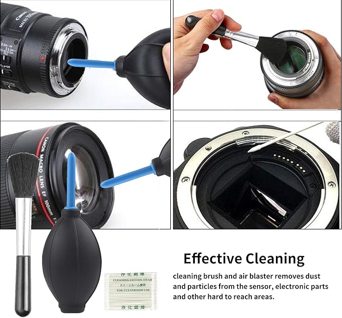 KuuZuse Professional DSLR Camera Cleaning Kit with APS-C Cleaning Swabs, Microfiber Cloths, Camera Cleaning Pen, for Camera Lens, Optical Lens and Digital SLR Cameras.