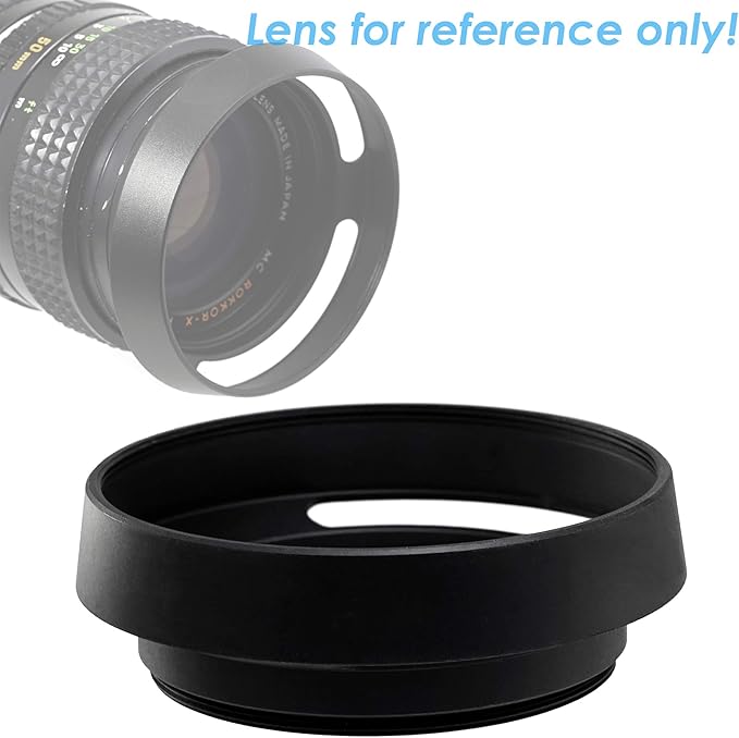 Fotasy Metal Curved Lens Hood - 52mm Vented Hood for Fuji, Leica, Olympus, Panasonic, Sony Lenses