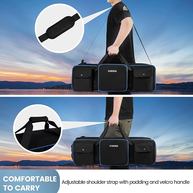 YOREPEK Tripod Carrying Case Bag, Light Stand Bag with 2 Protective Padding, 30.5" Large Photo Studio Equipment Case fit Tripods, Monopods, Speaker Stands, Boom Stands, Camcorder, Mic Stands, Travel