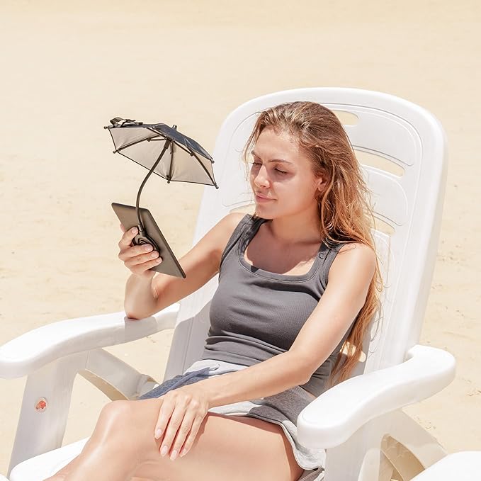 Magnetic Phone Umbrella for Sun,Outdoor Phone Sun Shade Shield with Flexible Angle Design & Rotatable Phone Ring,Umbrella for iPhone 17 Air 16 15 14 13 Pro Max Plus,Mag-Safe Case &All Phone Anti-Glare