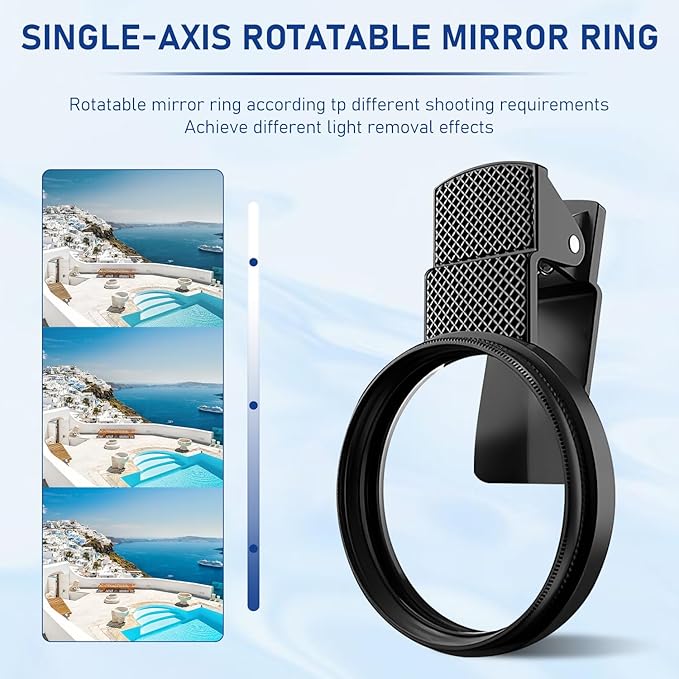 52mm Clip-0n Cpl Phone Cameralens Filter Kit,Upgrade Circular Polarizing Filter Compatible with Mostcell Phones,CPL Filter for Phone,Portable Polarizer Camera Len(1 Set