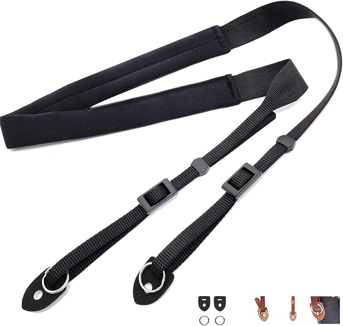 Washable Soft Neoprene Camera Neck Strap (Black)