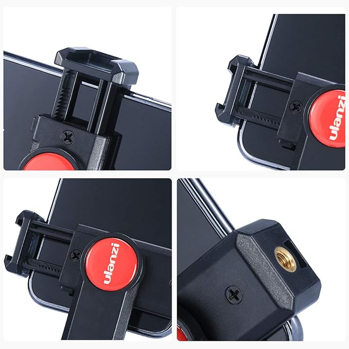 ULANZI ST-06S Camera Hot Shoe Phone Holder Flexible Phone Tripod Mount Adapter w Double Cold Shoe Mount for Microphone LED Light, DJI Ronin SC iPhone Samsung Canon Nikon DSLR Photography