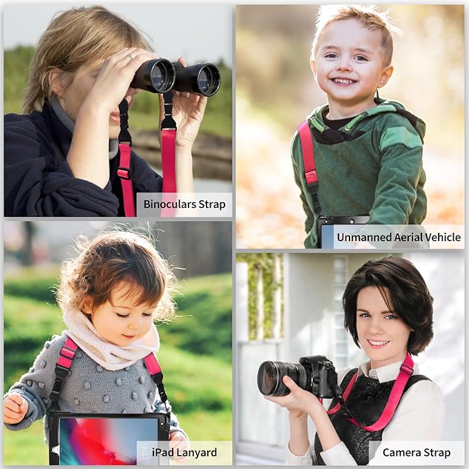 5 Pack Nylon iPad Strap, Adjustable Camera Neck Strap, Comfortable Shoulder Strap for iPad, Cellphone Tablet, Camera, Laptop, Binocular, Luggage Bag(Rose red Universal Neck Lanyard)