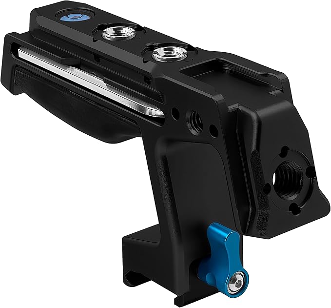 KONDOR BLUE | Talon Top Handle for Cameras, Monitors & Cages | NATO Clamp, Cold Shoes, Arri mounts, Built-in Hex Tool, Molded Rubber Grip, & Bubble Level | Black