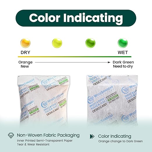 30pcs 20g Silica Gel Packets, Indicating Deisiccant Packs, Rechargeable Deisccant Moisture Absorbers for Storage
